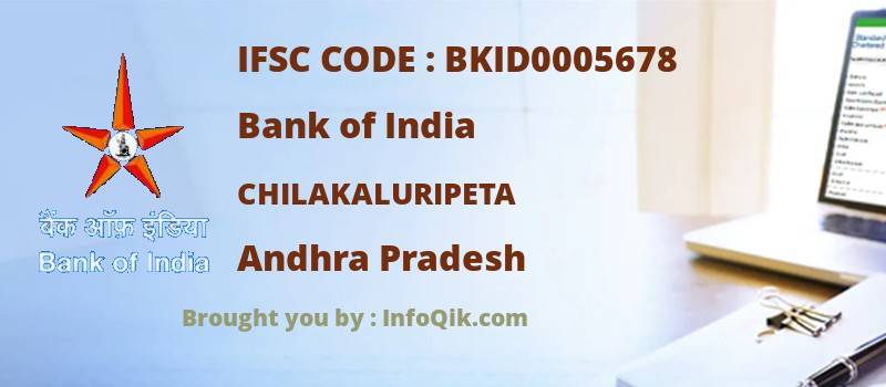 Bank of India Chilakaluripeta, Andhra Pradesh - IFSC Code