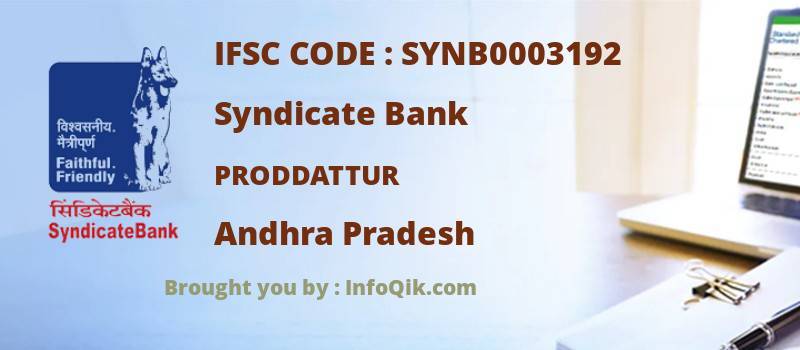 Syndicate Bank Proddattur, Andhra Pradesh - IFSC Code