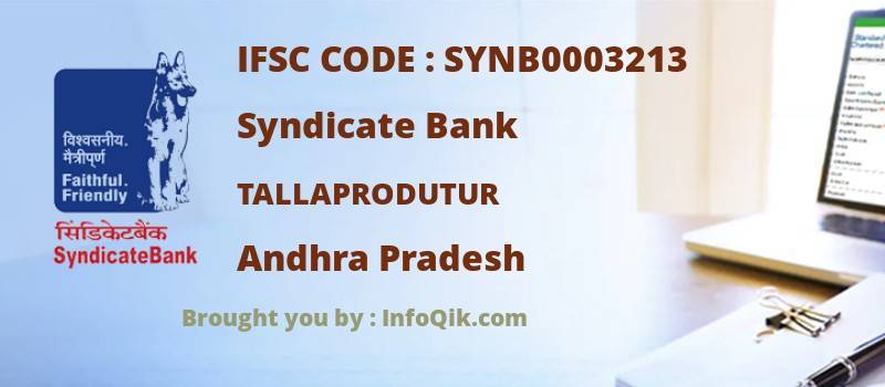 Syndicate Bank Tallaprodutur, Andhra Pradesh - IFSC Code