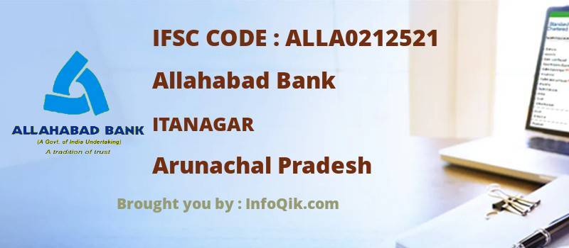 Allahabad Bank Itanagar, Arunachal Pradesh - IFSC Code