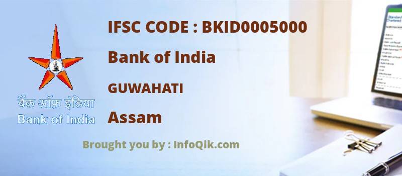 Bank of India Guwahati, Assam - IFSC Code