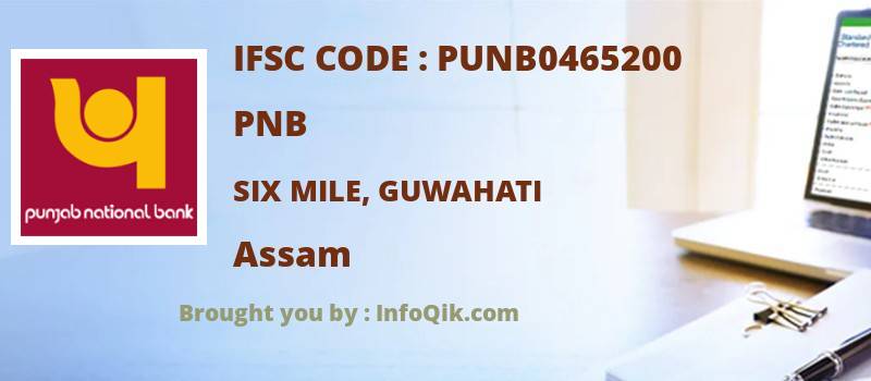 PNB Six Mile, Guwahati, Assam - IFSC Code