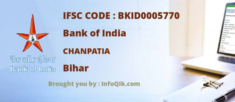 Bank of India Chanpatia, Bihar - IFSC Code
