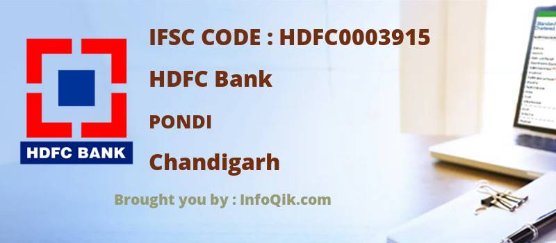 HDFC Bank Pondi, Chandigarh - IFSC Code