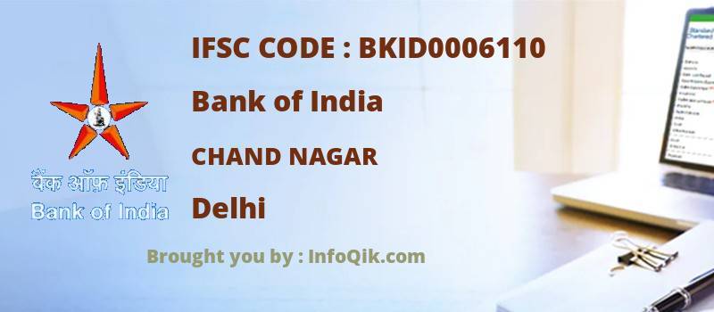 Bank of India Chand Nagar, Delhi - IFSC Code