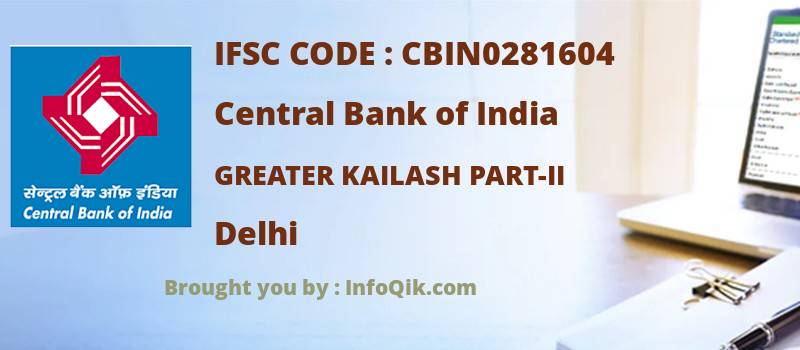 Central Bank of India Greater Kailash Part-ii, Delhi - IFSC Code