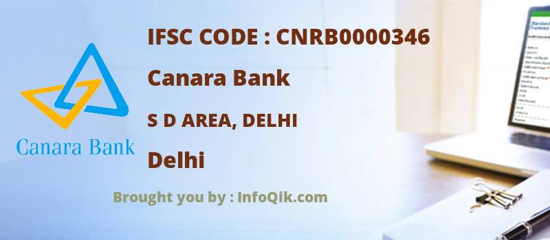 Canara Bank S D Area, Delhi, Delhi - IFSC Code