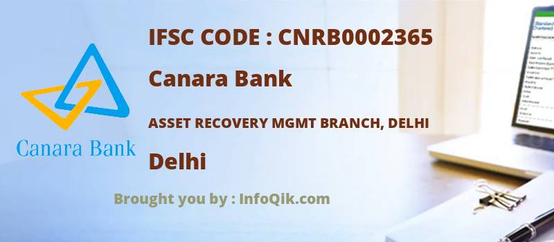 Canara Bank Asset Recovery Mgmt Branch, Delhi, Delhi - IFSC Code