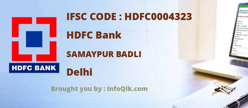 HDFC Bank Samaypur Badli, Delhi - IFSC Code
