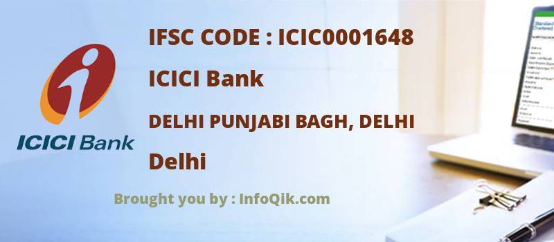 ICICI Bank Delhi Punjabi Bagh, Delhi, Delhi - IFSC Code