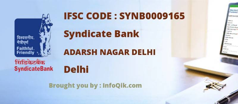 Syndicate Bank Adarsh Nagar Delhi, Delhi - IFSC Code