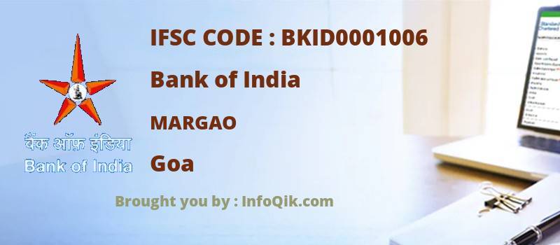 Bank of India Margao, Goa - IFSC Code