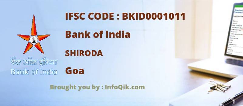 Bank of India Shiroda, Goa - IFSC Code