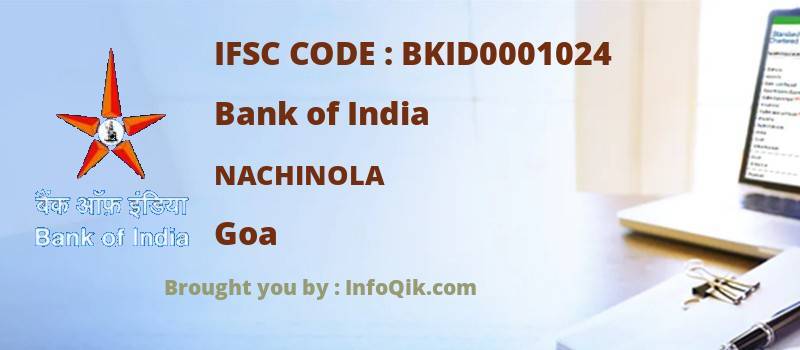 Bank of India Nachinola, Goa - IFSC Code