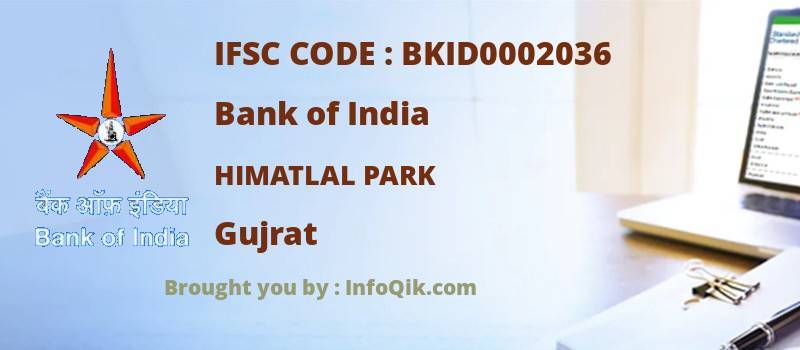 Bank of India Himatlal Park, Gujrat - IFSC Code