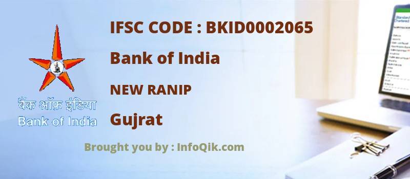 Bank of India New Ranip, Gujrat - IFSC Code