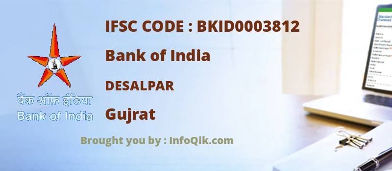 Bank of India Desalpar, Gujrat - IFSC Code