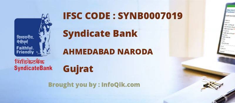 Syndicate Bank Ahmedabad Naroda, Gujrat - IFSC Code