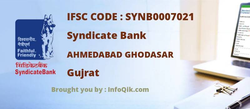 Syndicate Bank Ahmedabad Ghodasar, Gujrat - IFSC Code