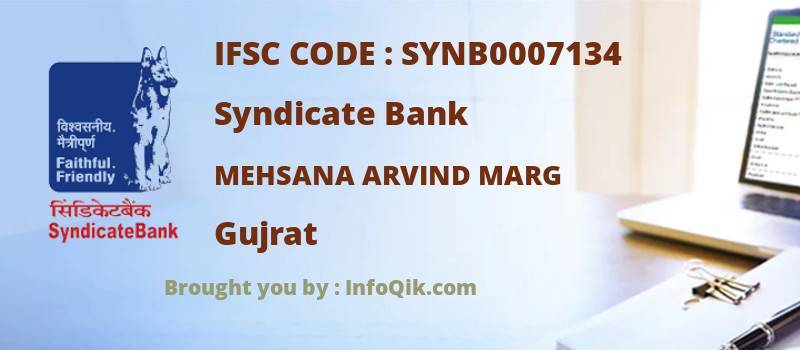 Syndicate Bank Mehsana Arvind Marg, Gujrat - IFSC Code