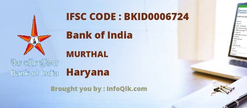 Bank of India Murthal, Haryana - IFSC Code