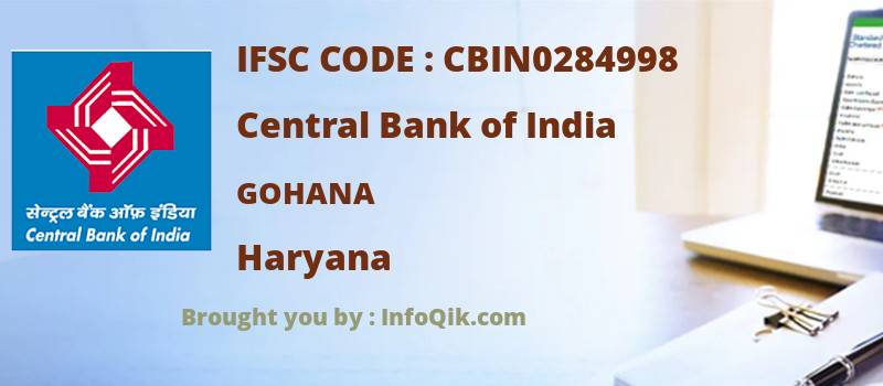 Central Bank of India Gohana, Haryana - IFSC Code