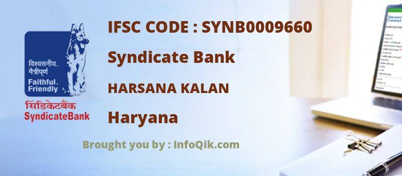 Syndicate Bank Harsana Kalan, Haryana - IFSC Code