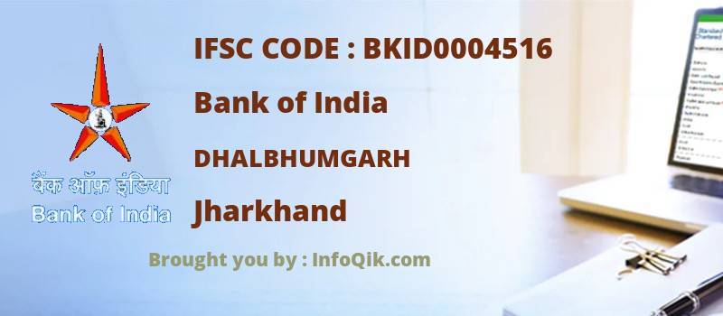 Bank of India Dhalbhumgarh, Jharkhand - IFSC Code