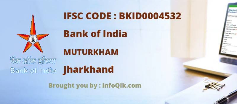 Bank of India Muturkham, Jharkhand - IFSC Code