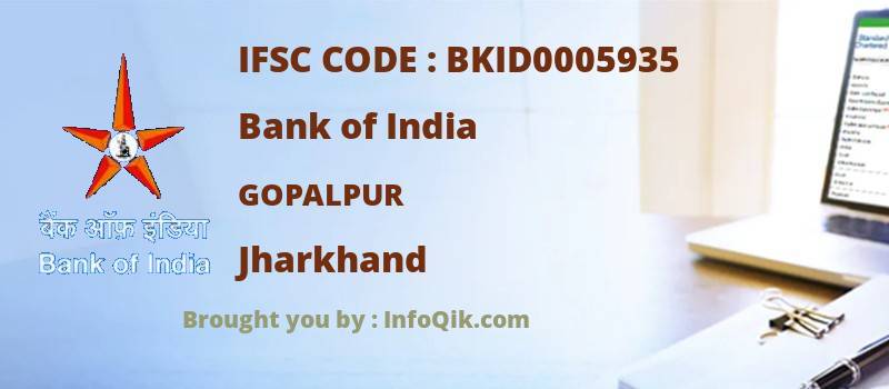 Bank of India Gopalpur, Jharkhand - IFSC Code
