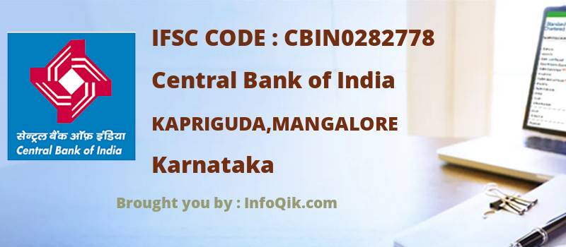 Central Bank of India Kapriguda,mangalore, Karnataka - IFSC Code