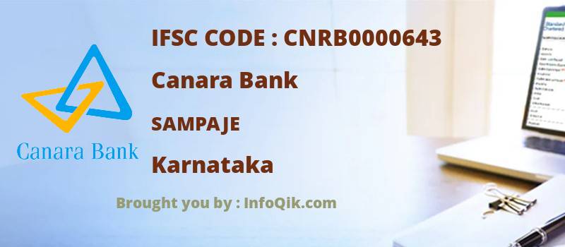 Canara Bank Sampaje, Karnataka - IFSC Code