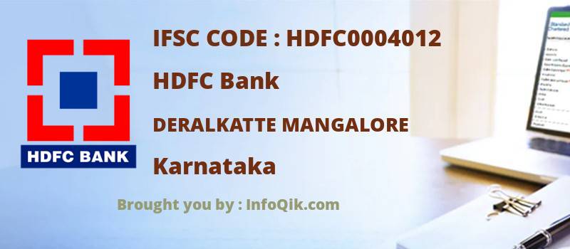 HDFC Bank Deralkatte Mangalore, Karnataka - IFSC Code