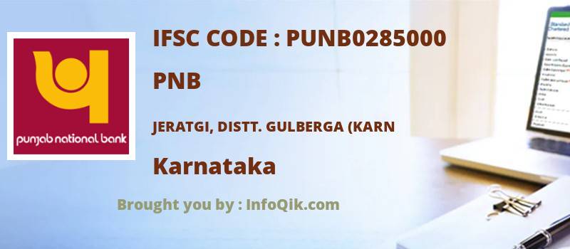 PNB Jeratgi, Distt. Gulberga (karn, Karnataka - IFSC Code