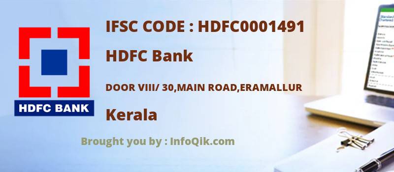 HDFC Bank Door Viii/ 30,main Road,eramallur, Kerala - IFSC Code