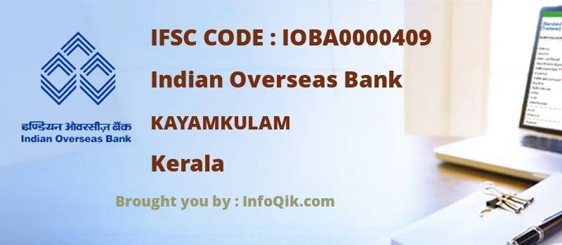 Indian Overseas Bank Kayamkulam, Kerala - IFSC Code