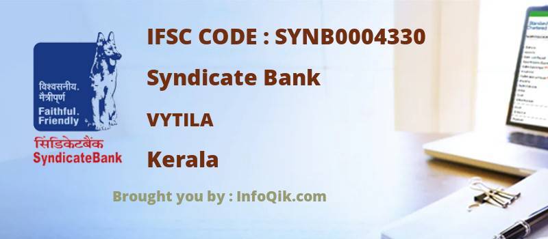 Syndicate Bank Vytila, Kerala - IFSC Code