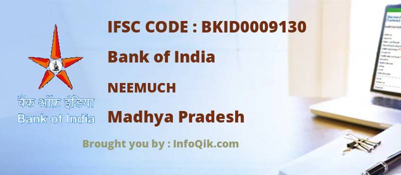 Bank of India Neemuch, Madhya Pradesh - IFSC Code