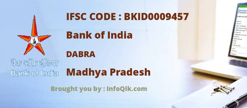 Bank of India Dabra, Madhya Pradesh - IFSC Code