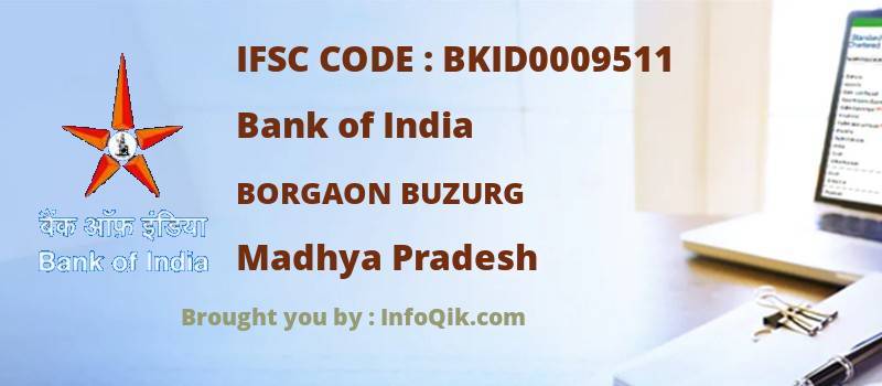 Bank of India Borgaon Buzurg, Madhya Pradesh - IFSC Code