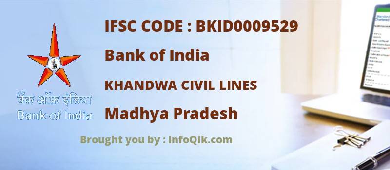Bank of India Khandwa Civil Lines, Madhya Pradesh - IFSC Code
