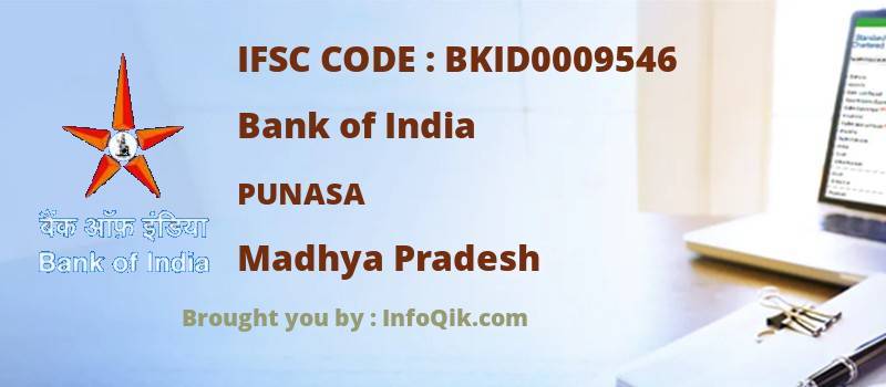 Bank of India Punasa, Madhya Pradesh - IFSC Code