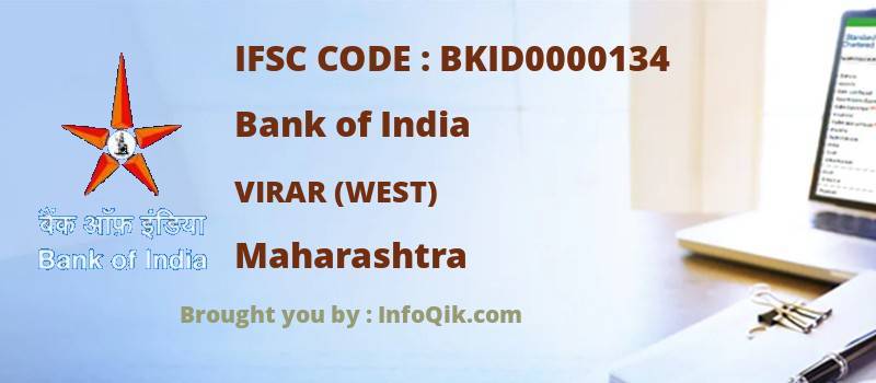 Bank of India Virar (west), Maharashtra - IFSC Code