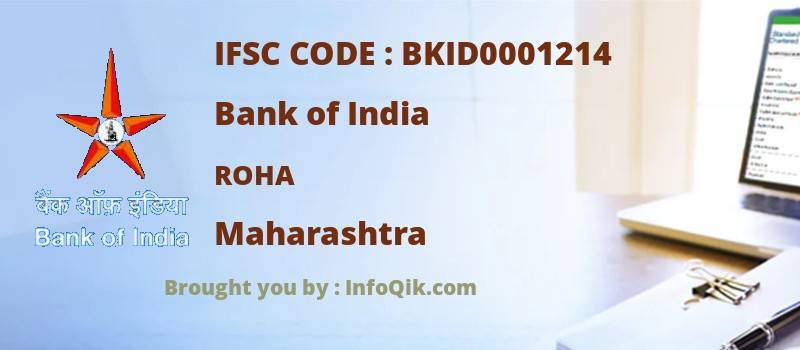 Bank of India Roha, Maharashtra - IFSC Code