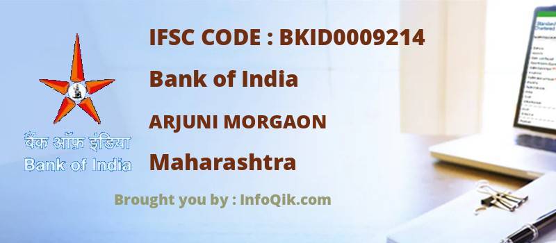Bank of India Arjuni Morgaon, Maharashtra - IFSC Code