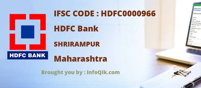 HDFC Bank Shrirampur, Maharashtra - IFSC Code