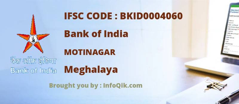 Bank of India Motinagar, Meghalaya - IFSC Code