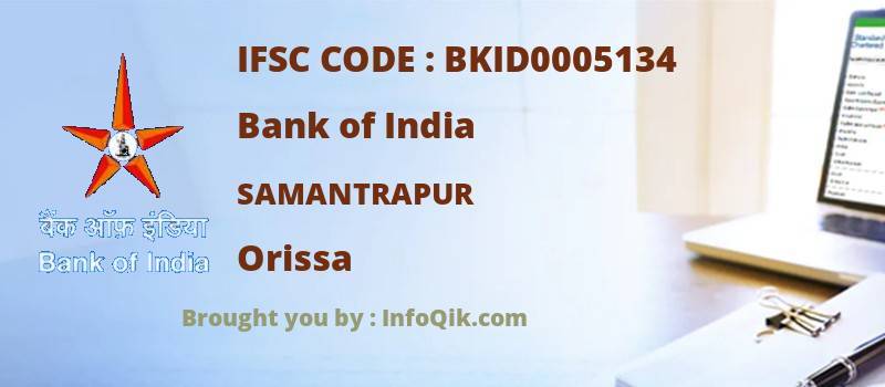 Bank of India Samantrapur, Orissa - IFSC Code