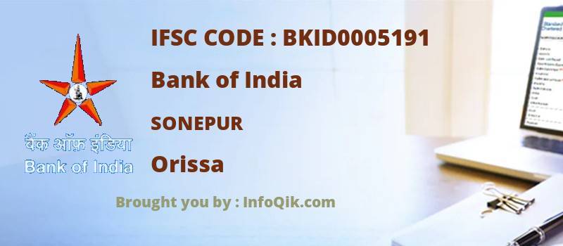 Bank of India Sonepur, Orissa - IFSC Code