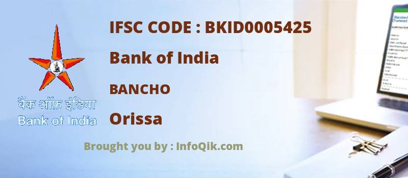 Bank of India Bancho, Orissa - IFSC Code